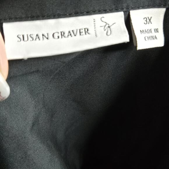 Susan Graver Button Down Pleated Long Sleeve Collared Blouse Size 3X - Picture 3 of 4